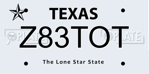 Z83TOT Texas License Plate