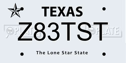 Z83TST Texas License Plate