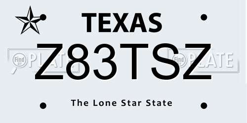 Z83TSZ Texas License Plate