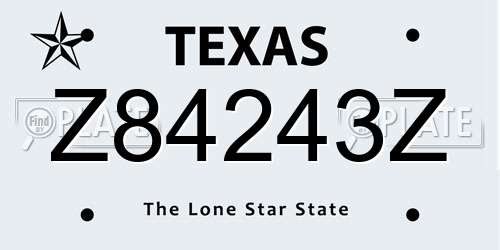 Z84243Z Texas License Plate