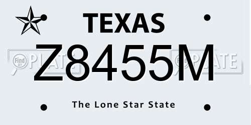 Z8455M Texas License Plate