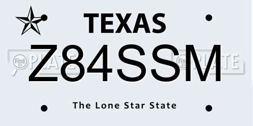 Z84SSM Texas License Plate