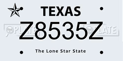 Z8535Z Texas License Plate