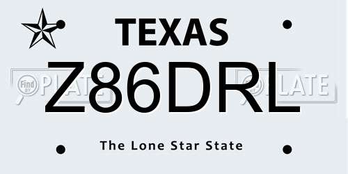 Z86DRL Texas License Plate