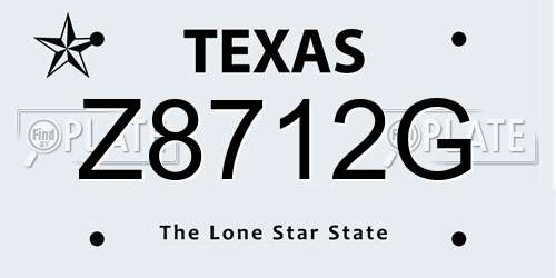 Z8712G Texas License Plate