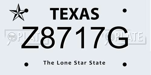 Z8717G Texas License Plate
