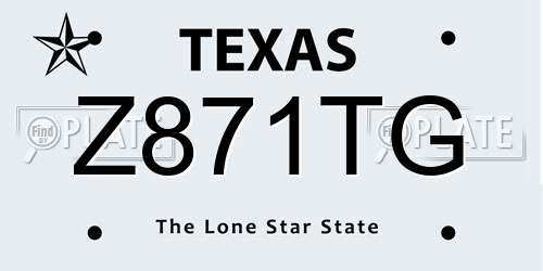 Z871TG Texas License Plate