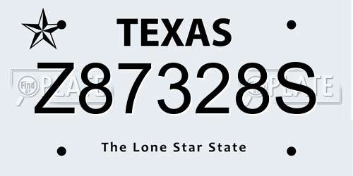 Z87328S Texas License Plate