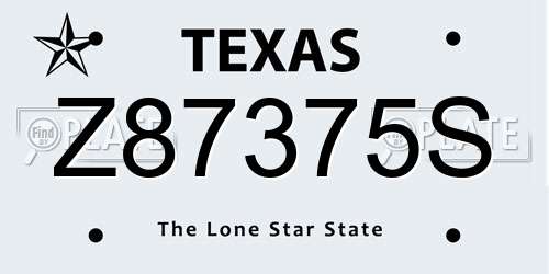 Z87375S Texas License Plate