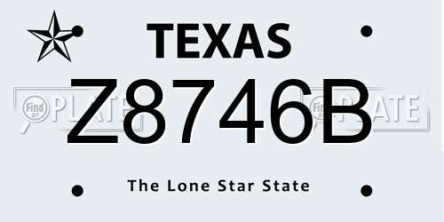 Z8746B Texas License Plate