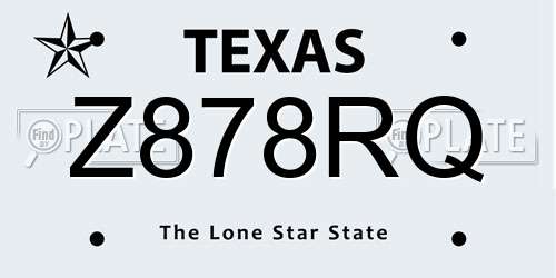 Z878RQ Texas License Plate