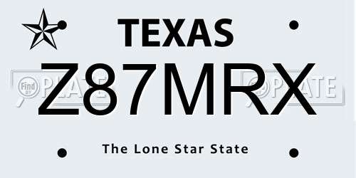 Z87MRX Texas License Plate