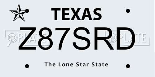 Z87SRD Texas License Plate