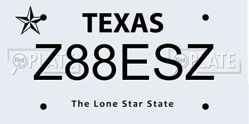 Z88ESZ Texas License Plate