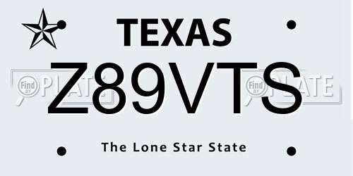 Z89VTS Texas License Plate