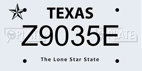 Z9035E Texas License Plate