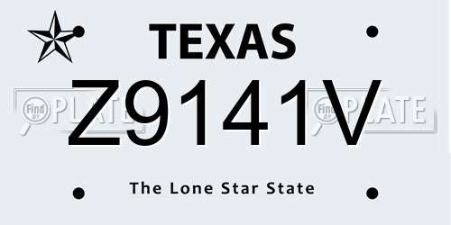 Z9141V Texas License Plate