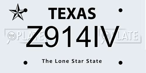 Z914IV Texas License Plate