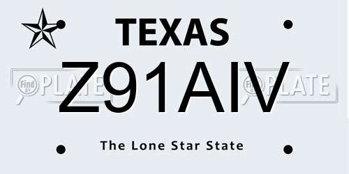 Z91AIV Texas License Plate