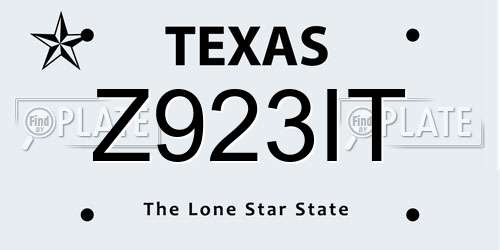 Z923IT Texas License Plate