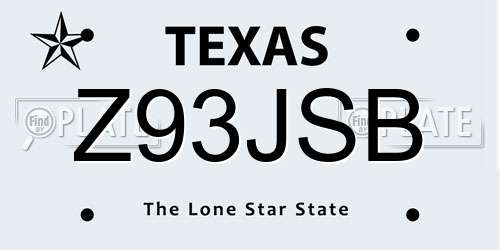 Z93JSB Texas License Plate