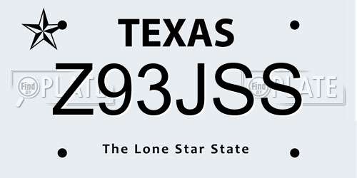 Z93JSS Texas License Plate