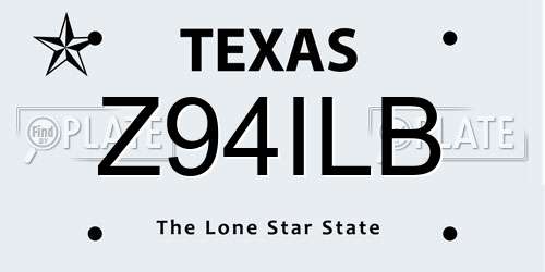 Z94ILB Texas License Plate