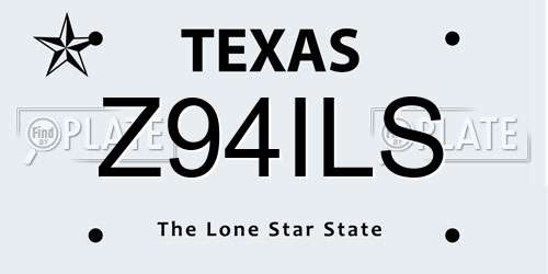Z94ILS Texas License Plate