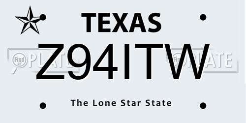 Z94ITW Texas License Plate