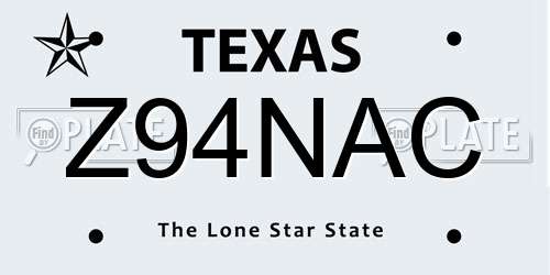 Z94NAC Texas License Plate