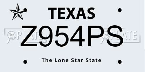 Z954PS Texas License Plate