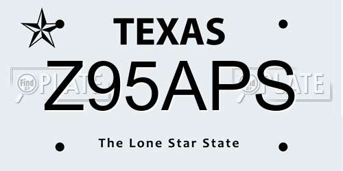 Z95APS Texas License Plate