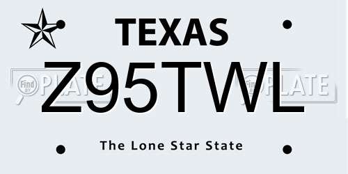 Z95TWL Texas License Plate