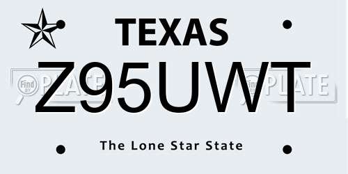Z95UWT Texas License Plate