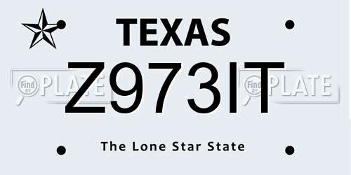 Z973IT Texas License Plate