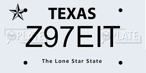 Z97EIT Texas License Plate