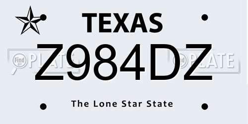 Z984DZ Texas License Plate