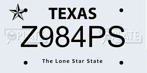 Z984PS Texas License Plate