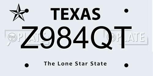 Z984QT Texas License Plate