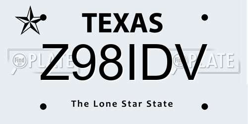 Z98IDV Texas License Plate