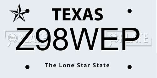 Z98WEP Texas License Plate