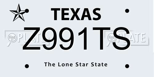 Z991TS Texas License Plate