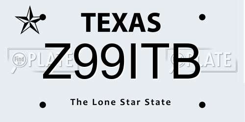 Z99ITB Texas License Plate
