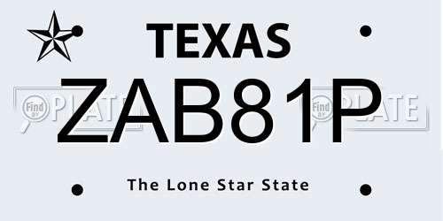 ZAB81P Texas License Plate
