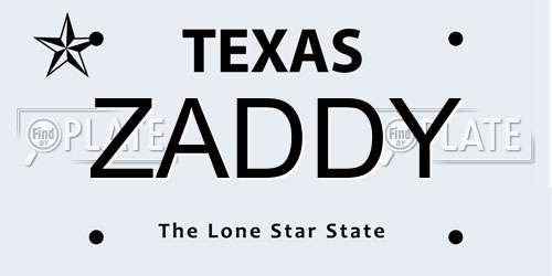 ZADDY Texas License Plate