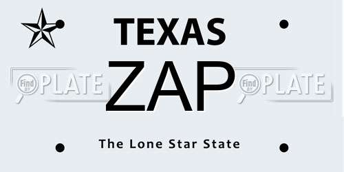 ZAP Texas License Plate