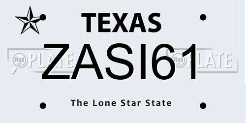 ZASI61 Texas License Plate
