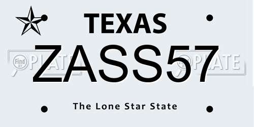 ZASS57 Texas License Plate