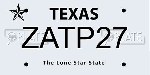 ZATP27 Texas License Plate