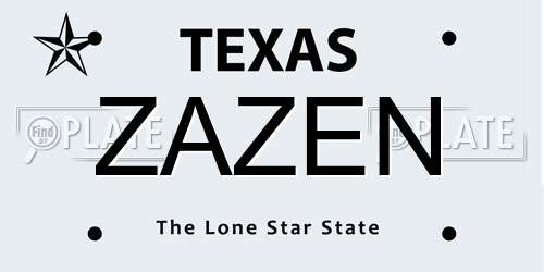 ZAZEN Texas License Plate